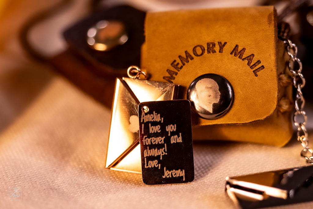 Memory Mail Necklace - Golden Rod Leather