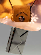 Memory Mail Necklace - Golden Rod Leather