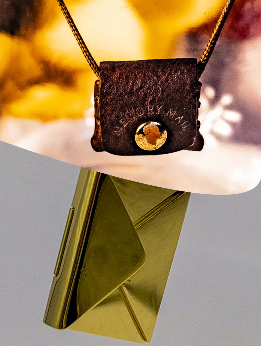 Memory Mail Necklace - Sunset Brown Leather